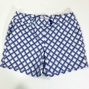 Vineyard Vines Womens Sz 4 White Blue Floral Print Golf Shorts
